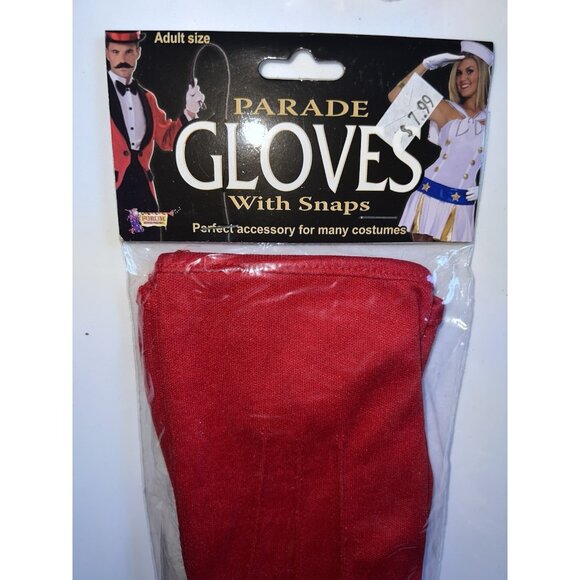 Forum Novelties Red Parade Gloves with Snap Adult Costume Accesory One Size - Picture 1 of 4